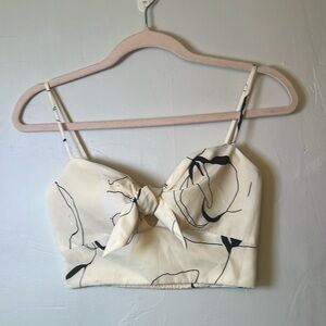 Love, Bonito Crème Trendy Abstract Girly Mini Tie Tank Top. A12